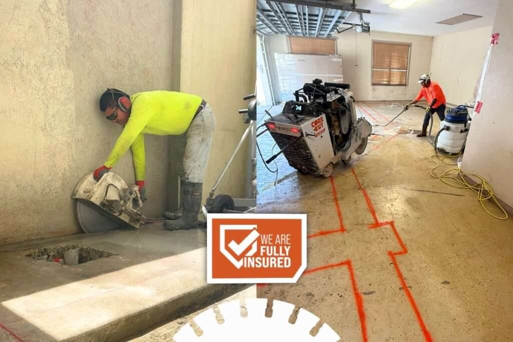  professional concrete cutting equipment on commercial job site
