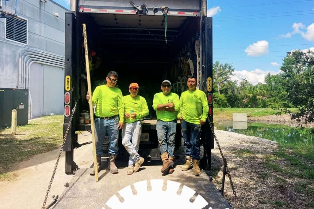 professional concrete cutting crew working on commercial site
