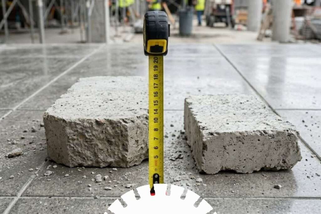 slab sawing concrete cutting on commercial construction job site
