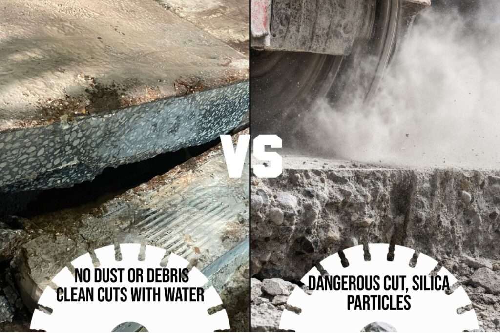 clean commercial job site after eco-friendly concrete cutting Florida North Carolina